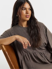 Simply Be Acid Wash Boxy Sleeve Midi Dress - תמונה 4 מתוך 4