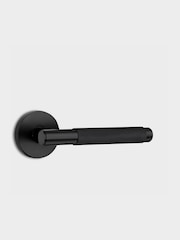Pushka Home Set of 2 Black Knurled Lever Door Handles - Image 2 of 4