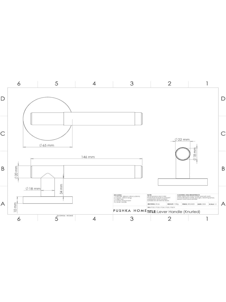 Pushka Home Set of 2 Black Knurled Lever Door Handles - Image 4 of 4 Pushka Home Set of 2 Black Knurled Lever Door Handles - Image 4 of 4