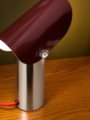 MADE.COM Chrome & Red Curve Table Lamp - Image 3 of 6