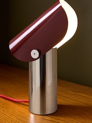 MADE.COM Chrome & Red Curve Table Lamp - Image 4 of 6