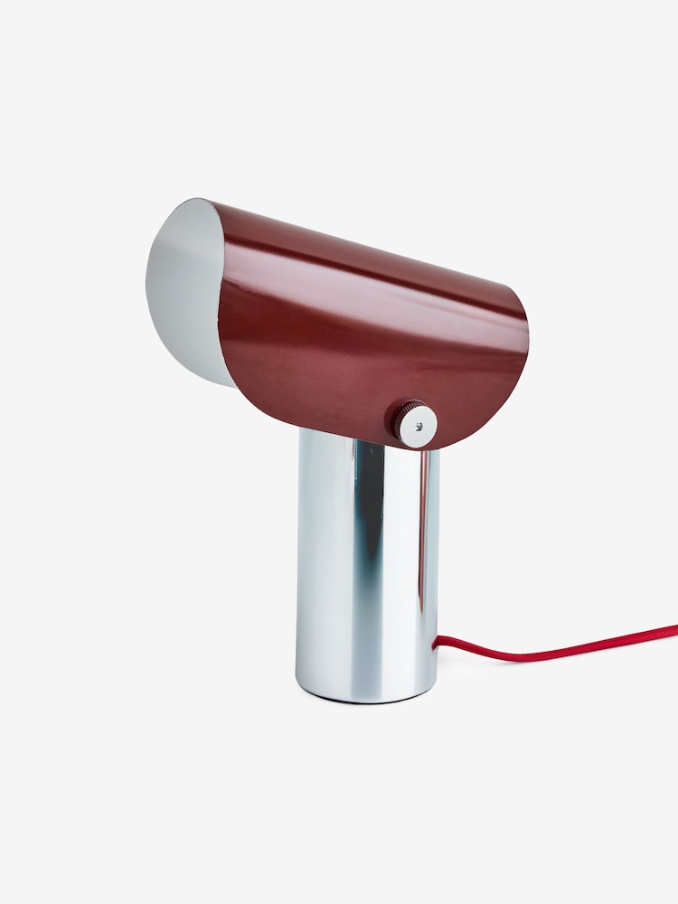 MADE.COM Chrome & Red Curve Table Lamp - Image 6 of 6 MADE.COM Chrome & Red Curve Table Lamp - Image 6 of 6