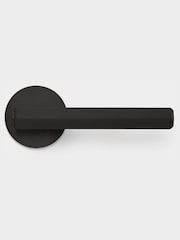 Pushka Home Set of 2 Black Hexagonal Lever Door Handles - Image 2 of 3
