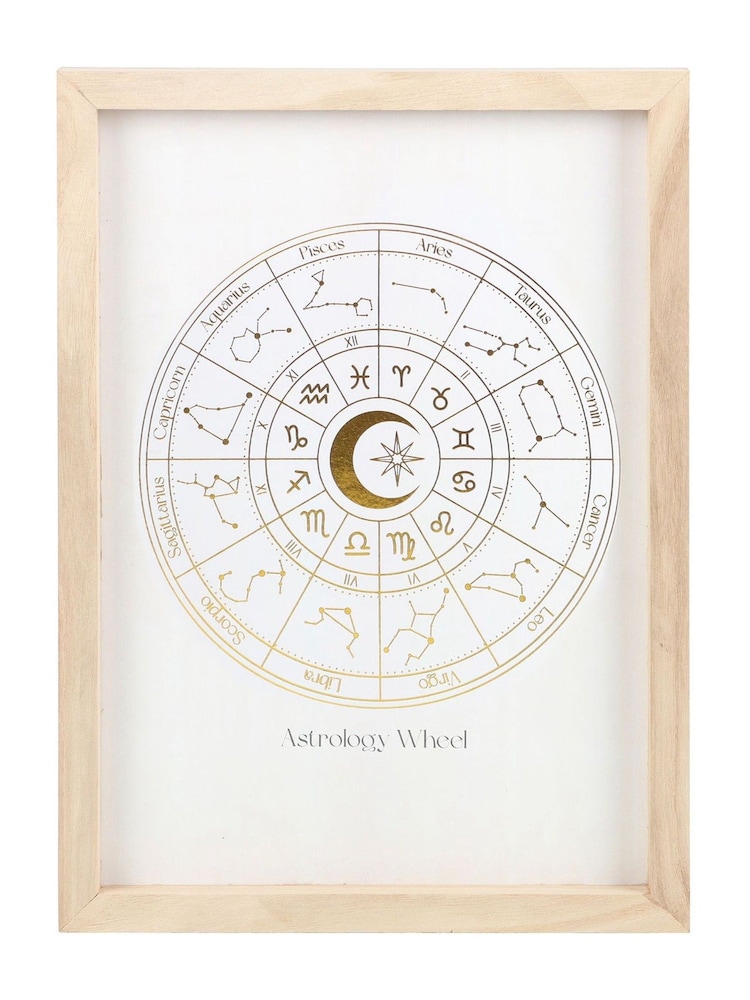 Something Different White Off Astrology Wheel Framed Wall Art Print - Image 2 of 4