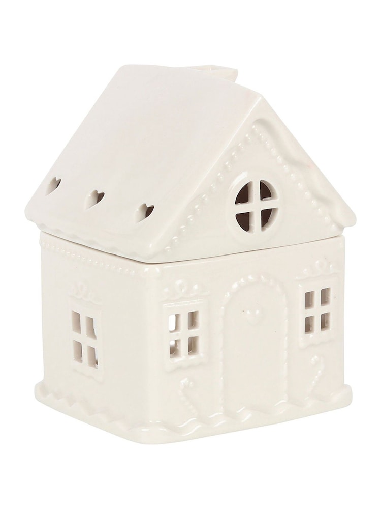 Something Different White Gingerbread House Ceramic Oil Burner - Image 2 of 5