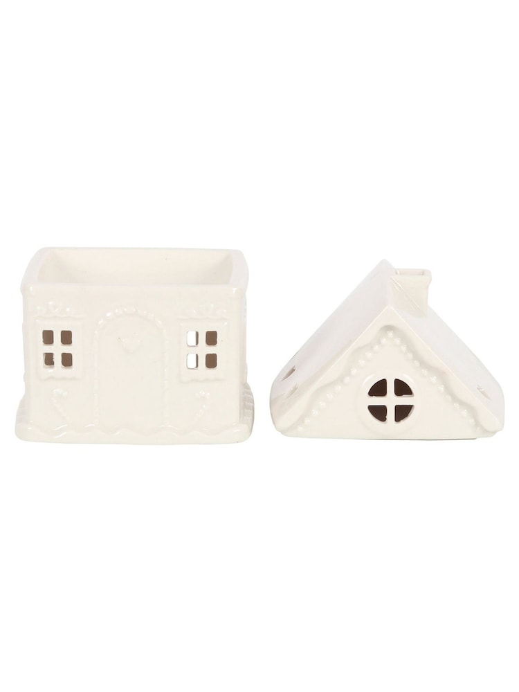 Something Different White Gingerbread House Ceramic Oil Burner - Image 4 of 4