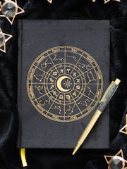 Something Different Black Astrology Wheel Journal with Obsidian Pen - Image 1 of 4