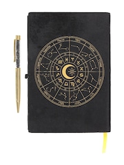 Something Different Black Astrology Wheel Journal with Obsidian Pen - Image 2 of 4