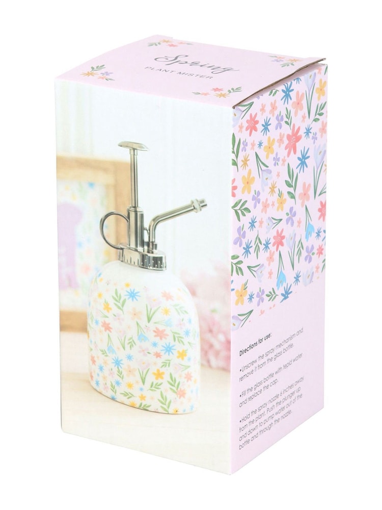 Something Different White Spring Floral Print Ceramic Plant Mister - Image 2 of 5