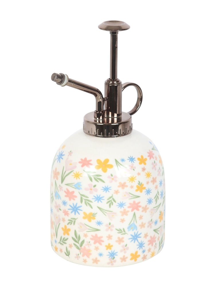 Something Different White Spring Floral Print Ceramic Plant Mister - Image 5 of 5