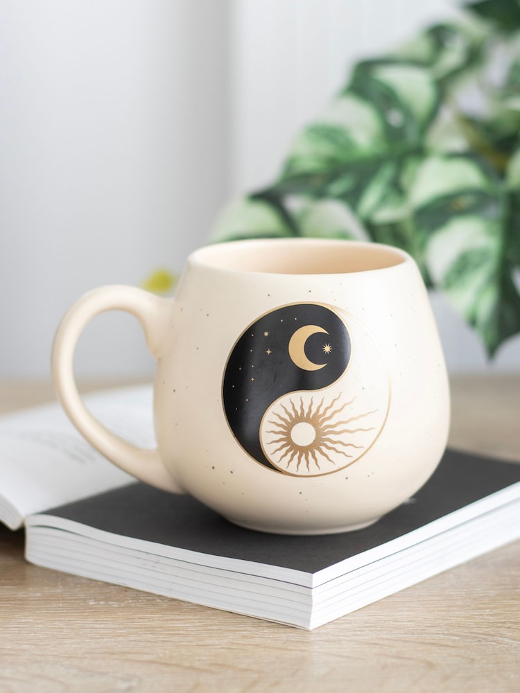 Something Different White Yin Yang Rounded Mug - Image 1 of 1