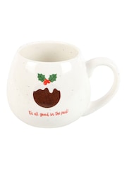 Something Different White All Good in the Pud Rounded Christmas Mug - Image 4 of 4
