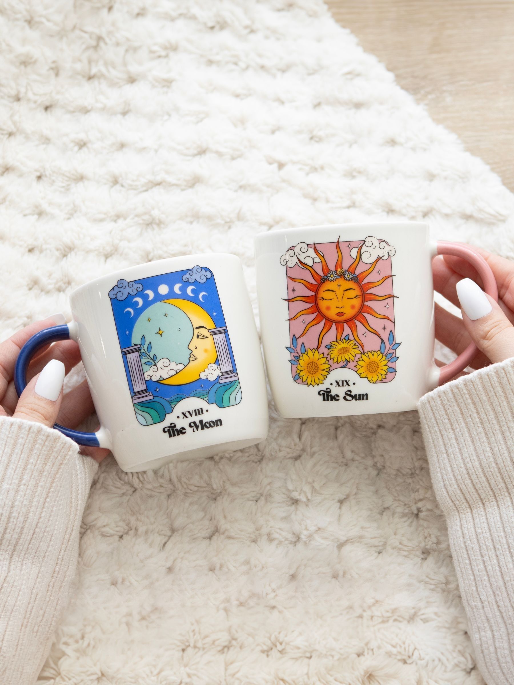 Buy Something Different White Sun & Moon Celestial Ceramic Mug Set from ...