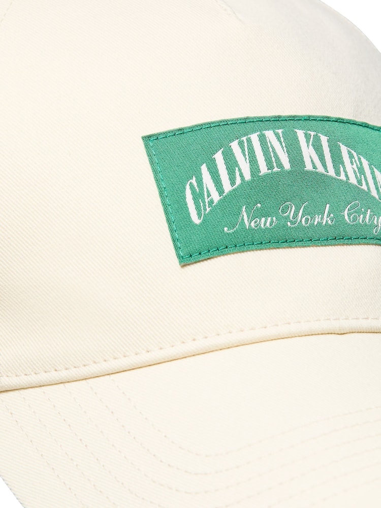 Calvin Klein White Baseball Canvas Blend Cap - Image 3 of 3 Calvin Klein White Baseball Canvas Blend Cap - Image 3 of 3