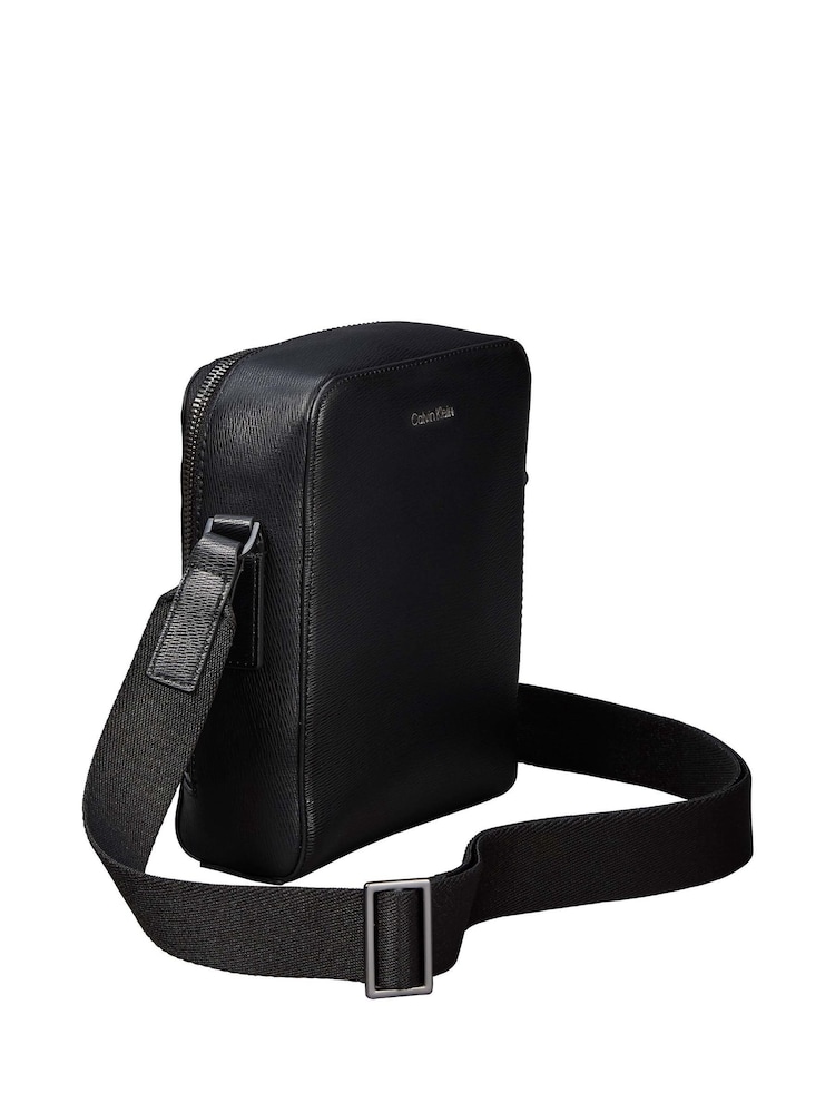Calvin Klein Black Crossbody Coated Fabric Bag - Image 2 of 3