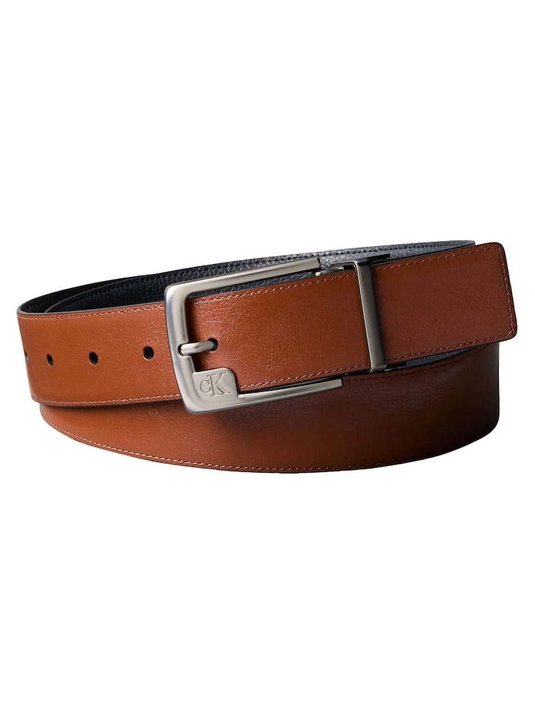 Calvin Klein Brown Woven Metal Buckle Belt - Image 2 of 2