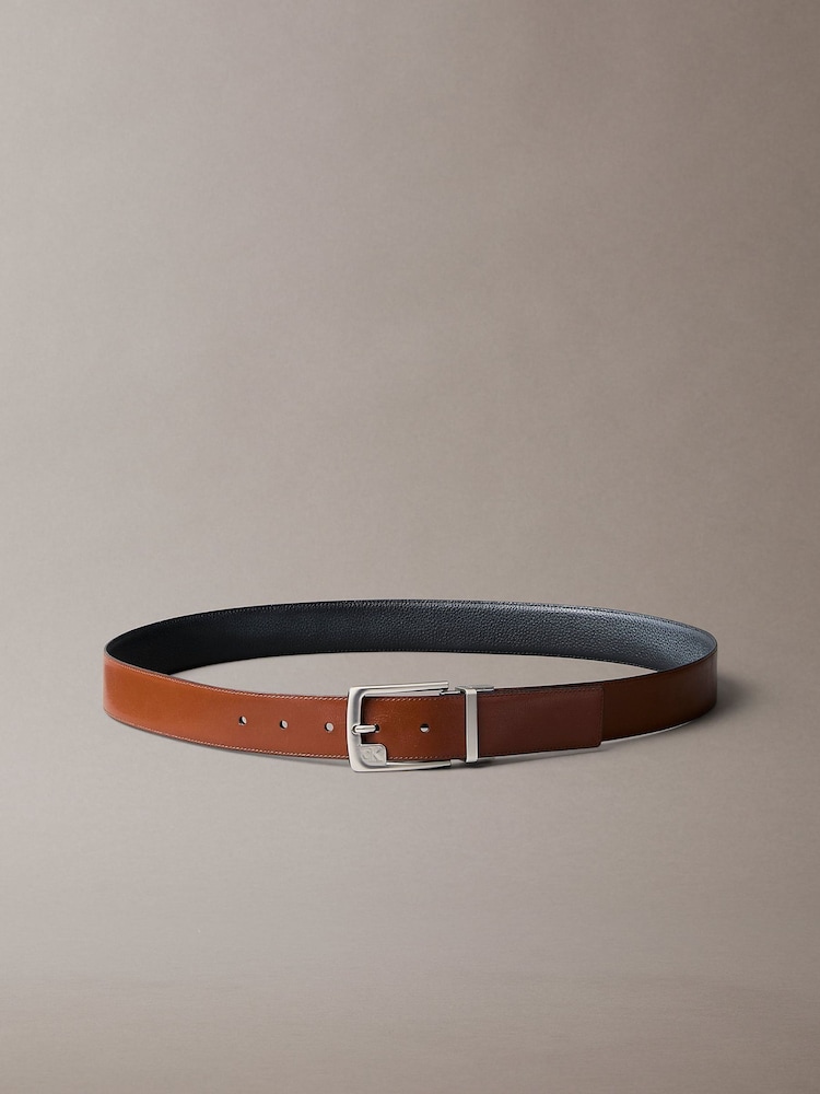 Calvin Klein Brown Woven Metal Buckle Belt - Image 1 of 3