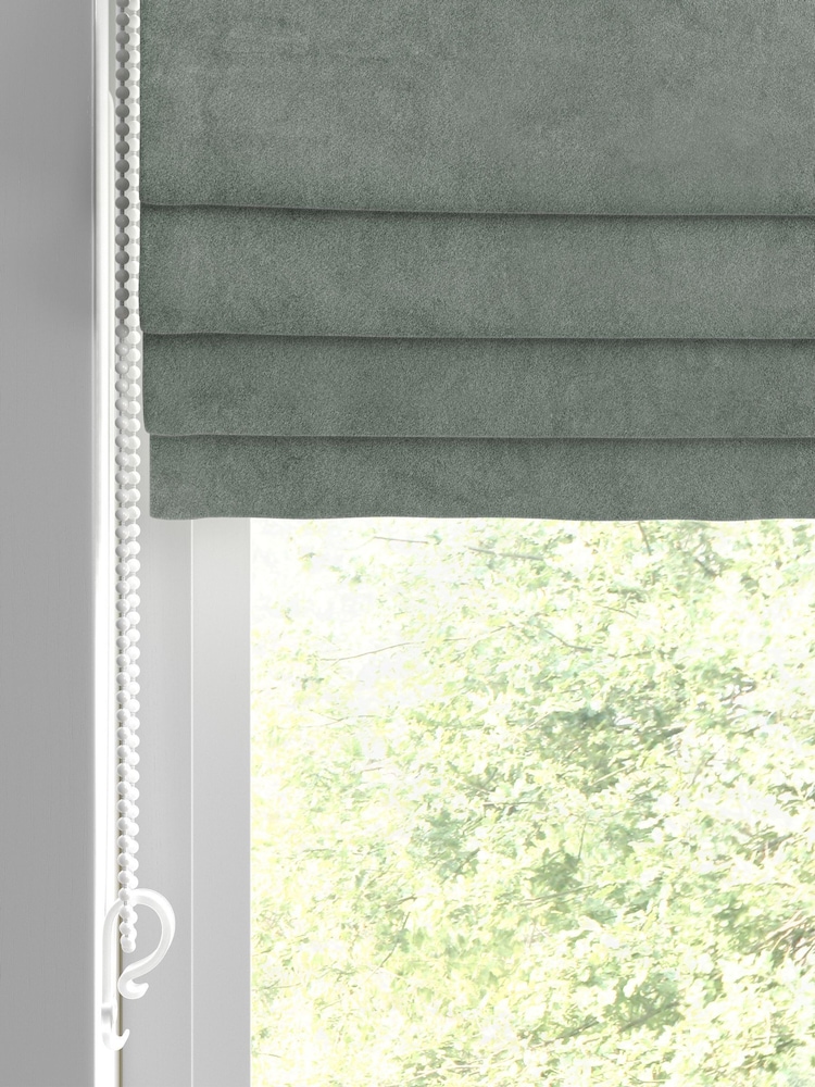Green Mohair Made to Measure Roman Blinds - Image 2 of 6 Green Mohair Made to Measure Roman Blinds - Image 2 of 6