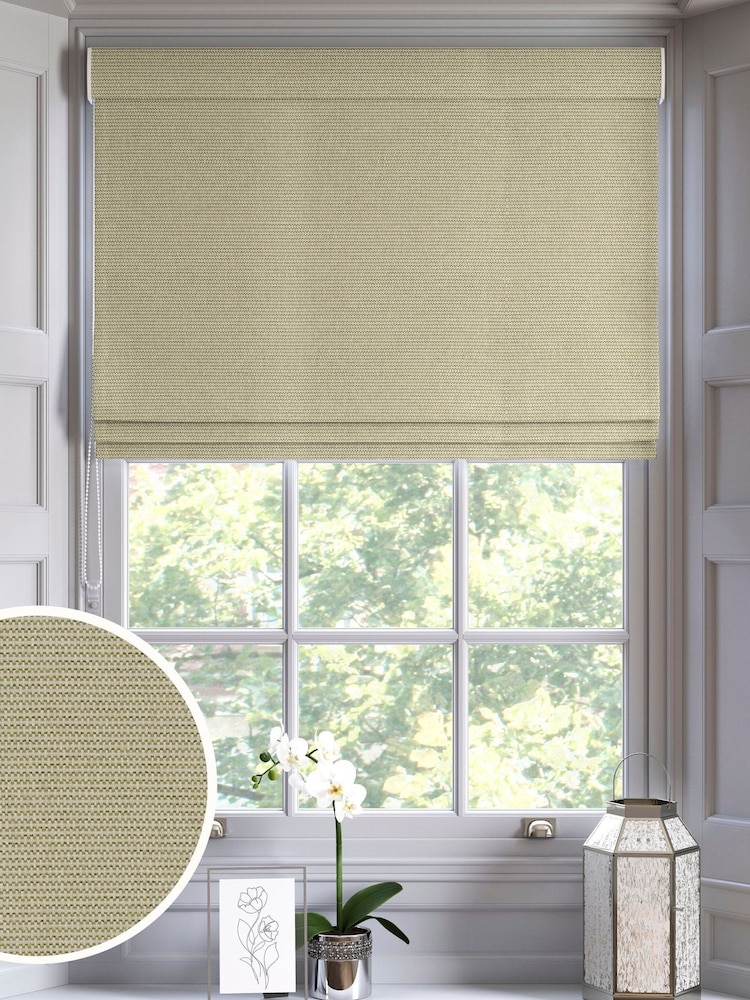 Moss Green Tabby Made to Measure Roman Blinds - Image 1 of 6