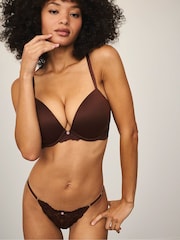 Victoria's Secret Ganache Nude Lace Trim Push Up Bra - Image 1 of 3