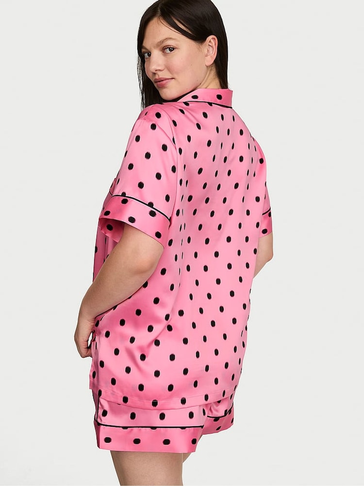 Victoria's Secret Pink Polka Dot Satin Short Pyjamas Set - Image 2 of 3 Victoria's Secret Pink Polka Dot Satin Short Pyjamas Set - Image 2 of 3