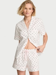 Victoria's Secret Coconut White Polka Dot Heritage Cotton Short Pyjamas Set - Image 1 of 3