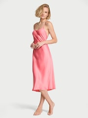 Victoria's Secret Wild Salmon Pink Satin Midi Slip Dress - Image 1 of 2