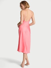 Victoria's Secret Wild Salmon Pink Satin Midi Slip Dress - Image 2 of 2