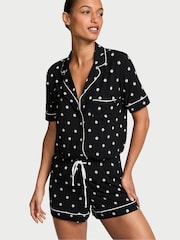 Victoria's Secret Black Polka Dot Modal Short Pyjamas Set - Image 1 of 2