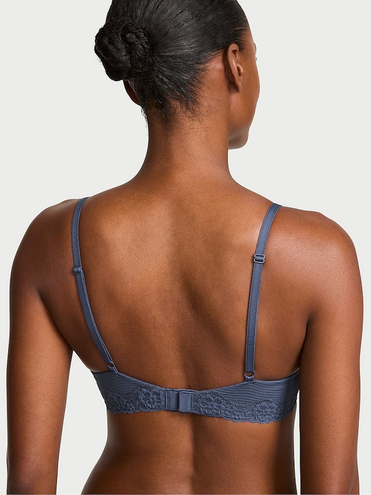 Victoria's Secret Bluestream Full Cup Push Up Cotton Stripe Lace Trim Bra - Image 2 of 2 Victoria's Secret Bluestream Full Cup Push Up Cotton Stripe Lace Trim Bra - Image 2 of 2