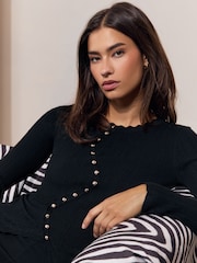 Lipsy Black Long Sleeve Stud Detail Jumper - Image 2 of 5