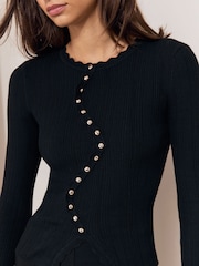 Lipsy Black Long Sleeve Stud Detail Jumper - Image 4 of 5