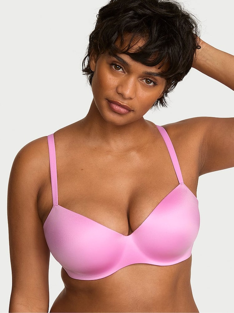 Victoria's Secret Lilac Shimmer Pink Lightly Lined Balcony Flexfactor Bra - Image 2 of 3 Victoria's Secret Lilac Shimmer Pink Lightly Lined Balcony Flexfactor Bra - Image 2 of 3