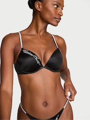 Victoria's Secret Black Push Up Shine Script Bra - Image 1 of 2