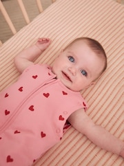 Pink/Red Heart 2.5 Tog Removable Sleeve Baby Sleep Bag - Image 2 of 8