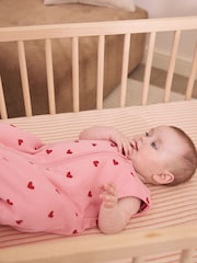 Pink/Red Heart 2.5 Tog Removable Sleeve Baby Sleep Bag - Image 3 of 8