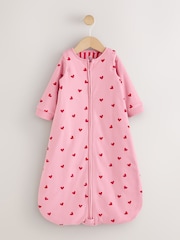 Pink/Red Heart 2.5 Tog Removable Sleeve Baby Sleep Bag - Image 5 of 8