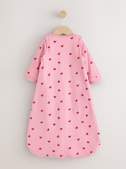 Pink/Red Heart 2.5 Tog Removable Sleeve Baby Sleep Bag - Image 6 of 8