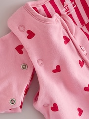 Pink/Red Heart 2.5 Tog Removable Sleeve Baby Sleep Bag - Image 8 of 8