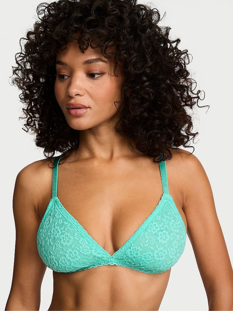 Victoria's Secret Scuba Green Lace Triangle Bralette - Image 1 of 2