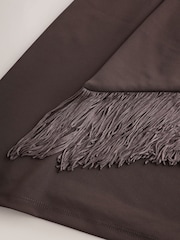 Chocolate Brown Sleeveless Halter Neck Fringe Scarf Top - Image 2 of 3