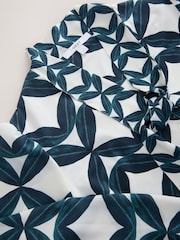 Ecru Geo Print Scarf Neck Long Sleeve Blouse - Image 3 of 3