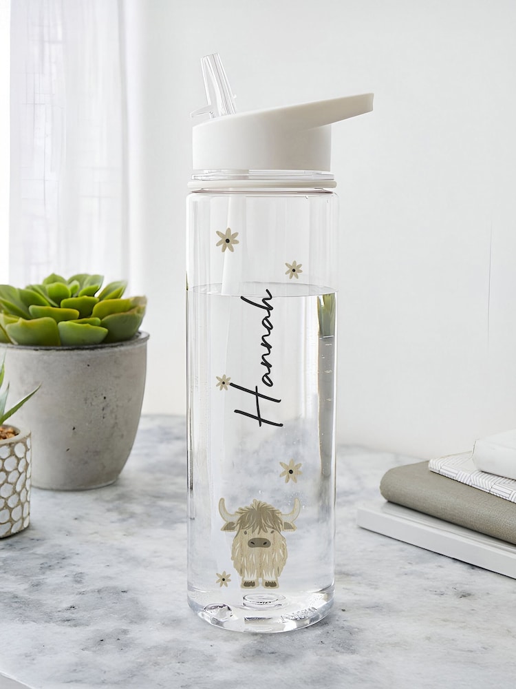 Personalised Highland Cow Water Bottle by PMC - Image 3 of 3