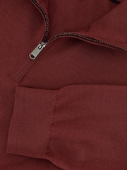 Reiss Rooibos Red Blackhall Merino Wool Half-Zip Funnel-Neck Jumper - Image 5 of 5