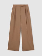 Chameau - Reiss Luna Wool-Blend Wide-Leg Pleated Trousers - Image 2 de 6