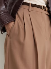 Chameau - Reiss Luna Wool-Blend Wide-Leg Pleated Trousers - Image 4 de 6