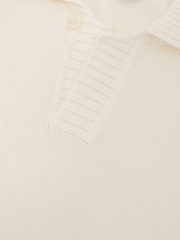 Blanc - Pull polo Reiss Ashdown en coton à col ouvert - Image 7 sur 7