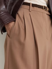Chameau - Reiss Luna Wool-Blend Wide-Leg Pleated Trousers - Image 4 de 7
