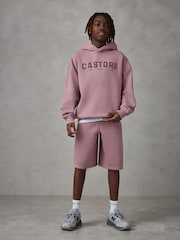 Earthy Pink - Castore Oversized Hoodie and Shorts Set - Immagine 1 di 12