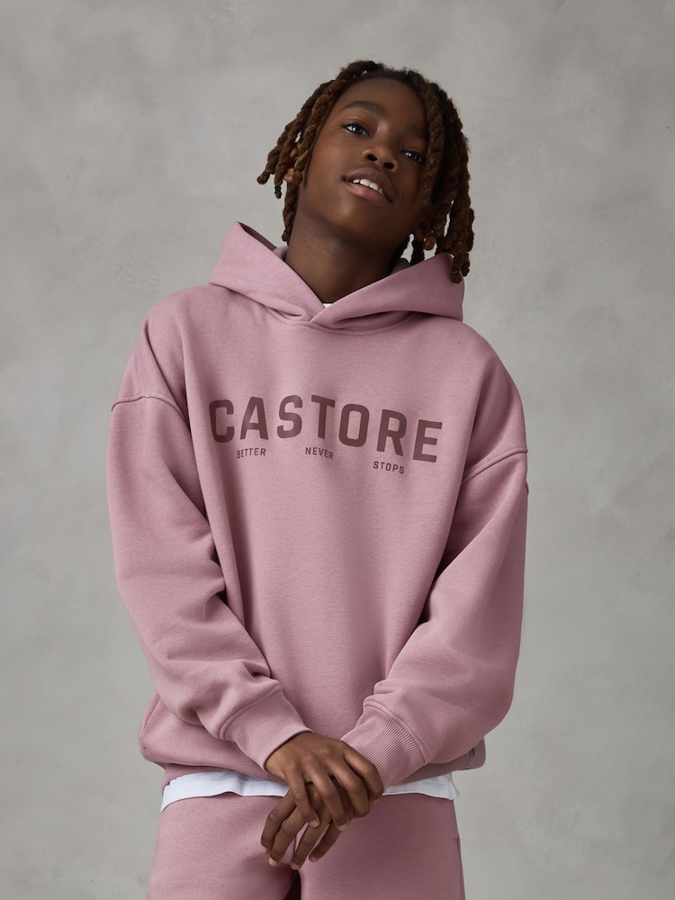Earthy Pink - Castore Oversized Hoodie and Shorts Set - Immagine 2 di 12